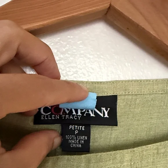 Ellen Tracy Olive Linen Top and pants set - Picture 2 of 15